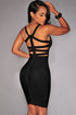 Sexy Black Strappy Back Bandage Dress